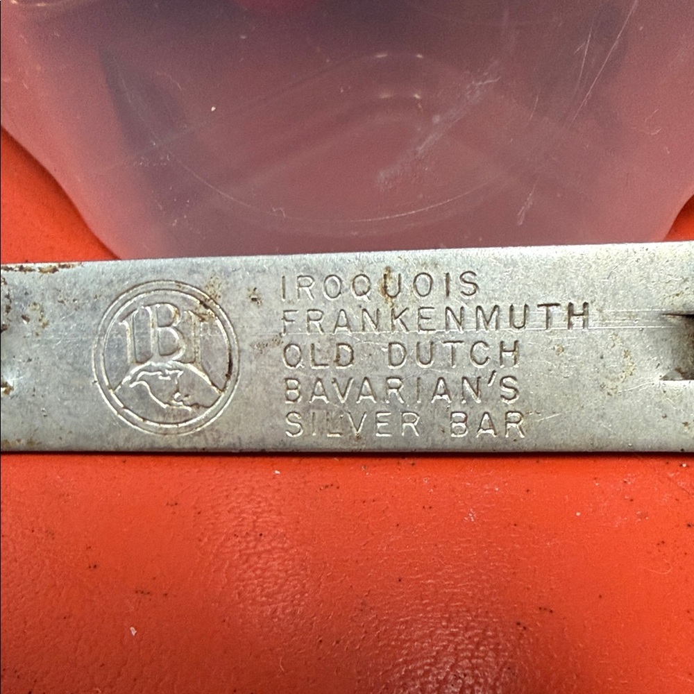 Iroquois Frankenmuth Old Dutch Bavarian's Silver Bar vintage Bottle Opener